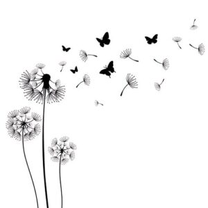 Photo de AMBIENTE Lot 20 serviettes en papier 33 x 33 cm - Fleurs de pissenlit Noires