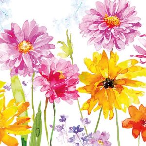 Photo de AMBIENTE Lot 20 serviettes en papier 33 x 33 cm - Joyeuses Fleurs