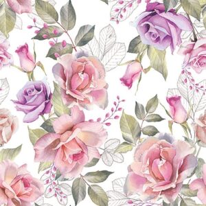 Photo de AMBIENTE Lot 20 serviettes en papier 33 x 33 cm - Roses Anciennes