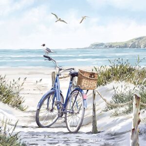 Photo de AMBIENTE Lot 20 serviettes en papier 33 x 33 cm - Vélo à la Plage