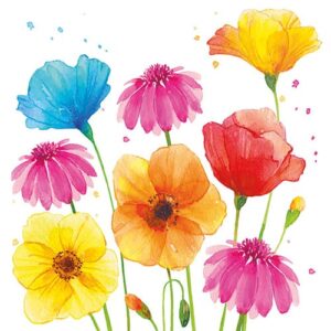 Photo de AMBIENTE Lot 20 serviettes en papier 33 x 33 cm - Fleurs d'Été