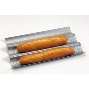 Photo de PATISSE Moule 3 baguettes revêtu 38 cm - Silver Top