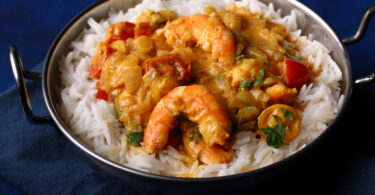 Photo de la recette : Recette curry de crevette avec riz basmati