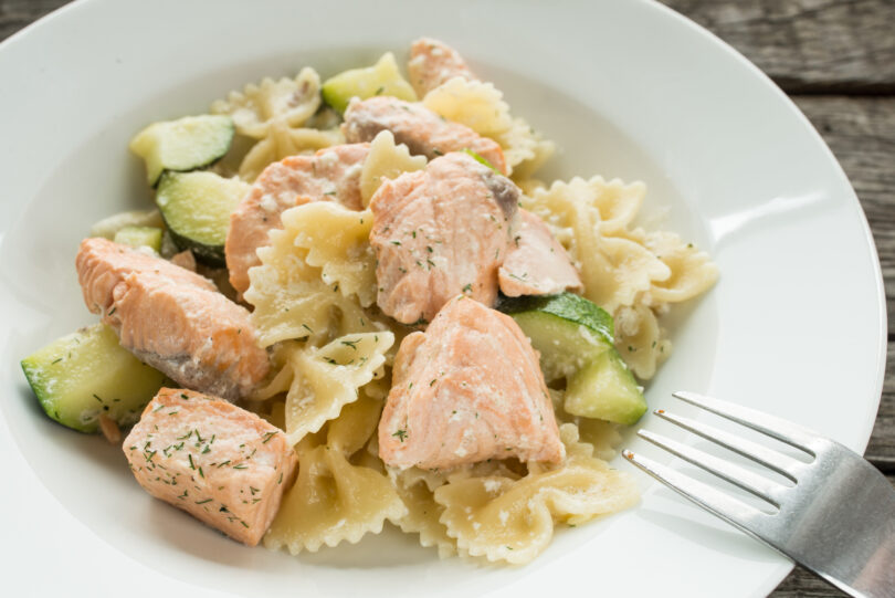 Photo de la recette : Recette farfales au saumon