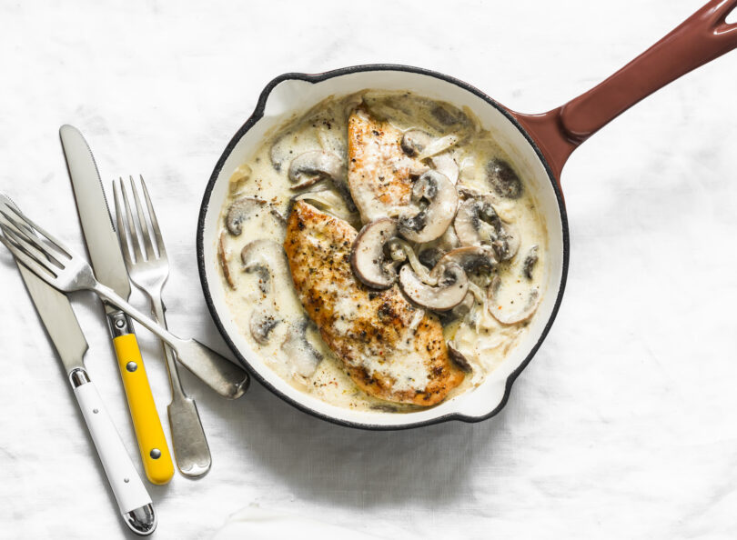 Photo de la recette : Recette filets de poulet rôtis à la créme et champignon