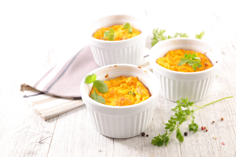 Photo de la recette : Recette de flan soufflé au fromage et carottes