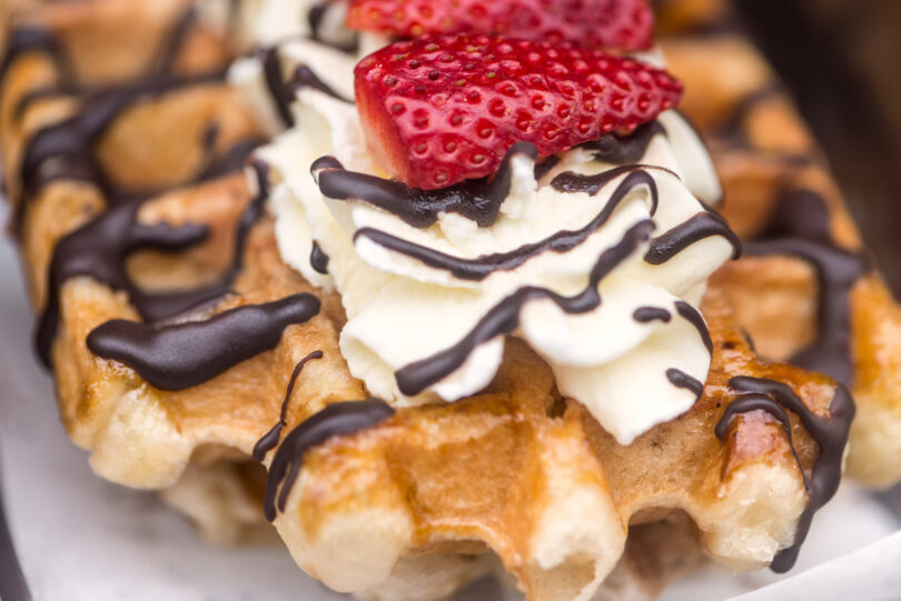 Photo de la recette : Recette gaufre au chocolat chantilly