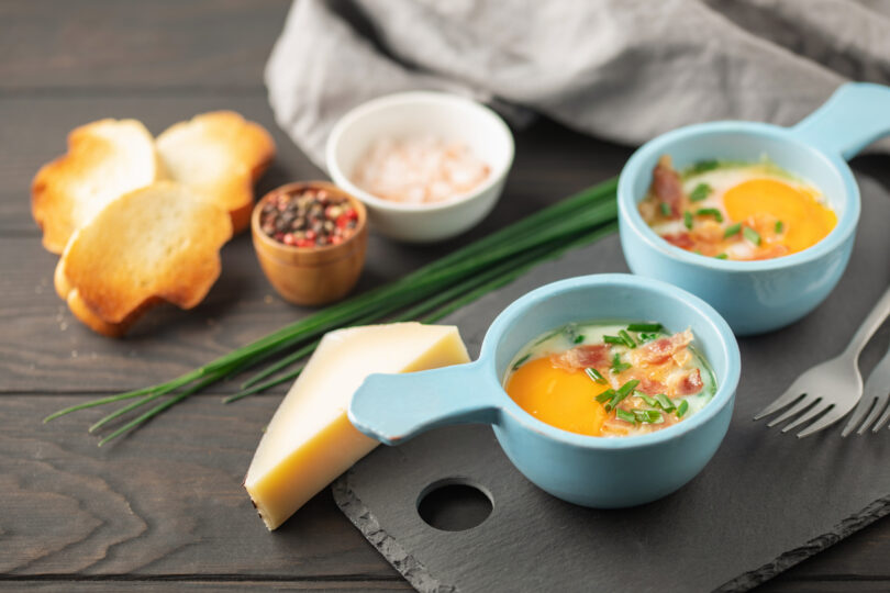 Photo de la recette : Recette oeuf cocotte au bacon