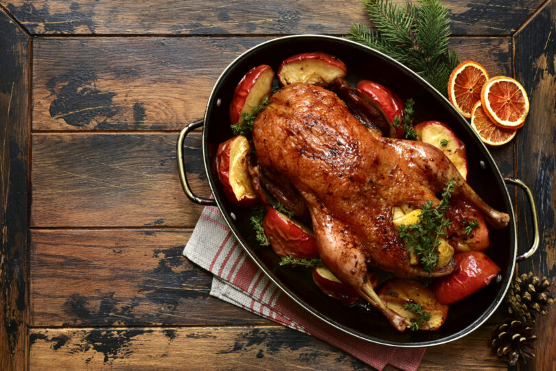 Photo de la recette : Recette oie rôtie au four et pommes cuites