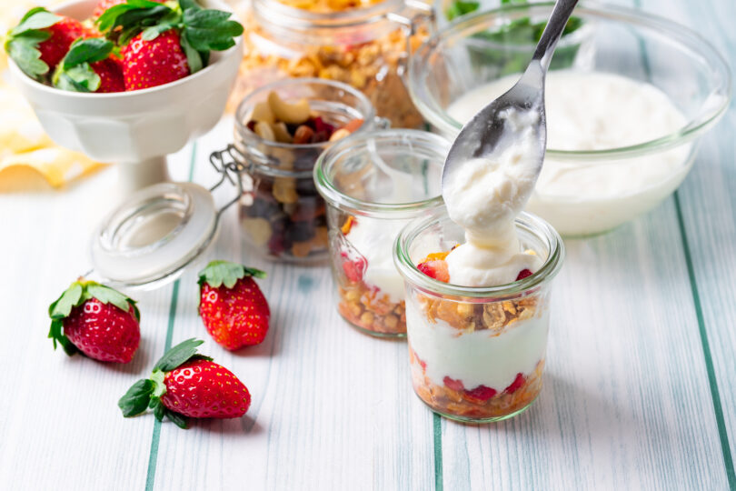 Photo de la recette : Recette parfait aux fraises et granola