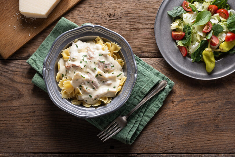 Photo de la recette : Recette pâtes farfalles sauce Alfrédo