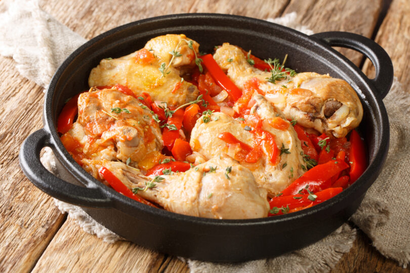Photo de la recette : Recette de poulet à la basquaise au four