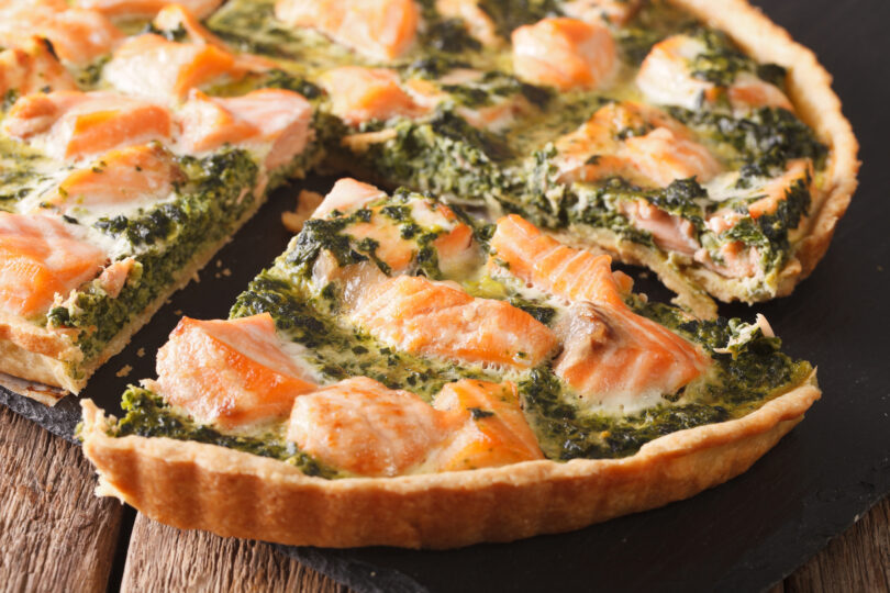 Photo de la recette : Recette quiche au saumon et épinards