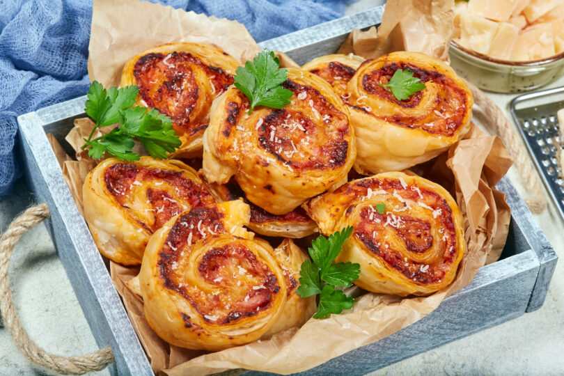 Photo de la recette : Recette rouleaux de feuilletés jambon fromage