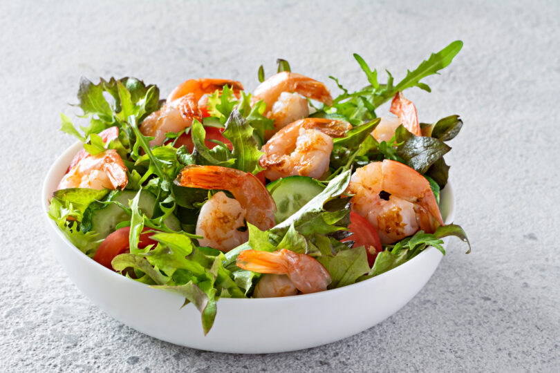 Photo de la recette : Recette salade verte aux crevettes
