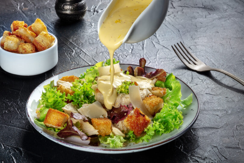 Photo de la recette : Recette césar au poulet et à la vinaigrette