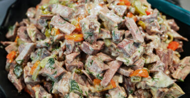 Photo de la recette : Recette salade de langue de boeuf aux légumes