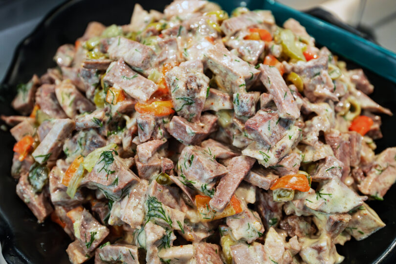 Photo de la recette : Recette salade de langue de boeuf aux légumes