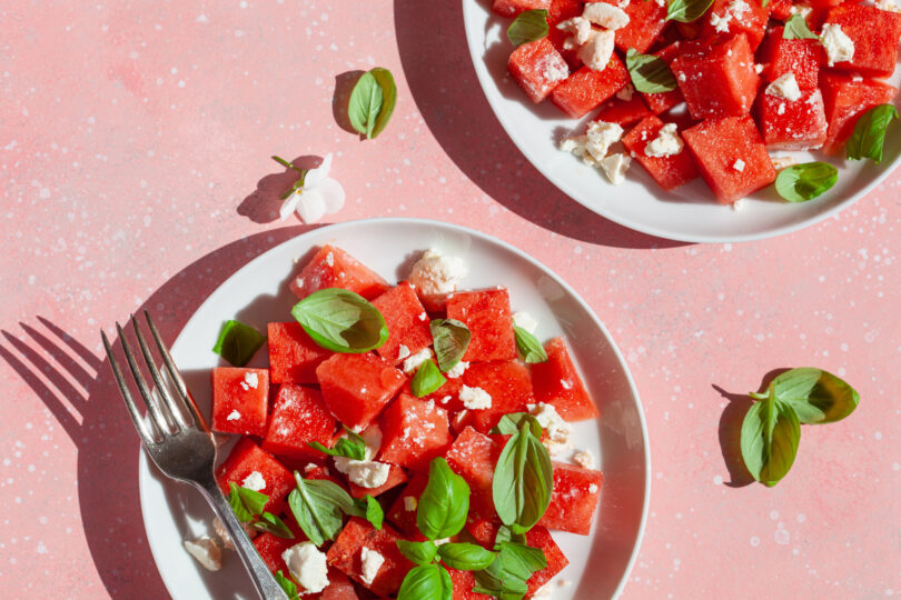 Photo de la recette : Recette salade de pastèque au fromage feta et basilic