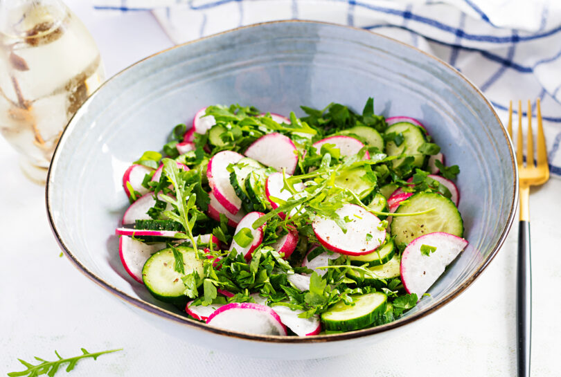 Photo de la recette : Recette salade végétarienne radis et concombre