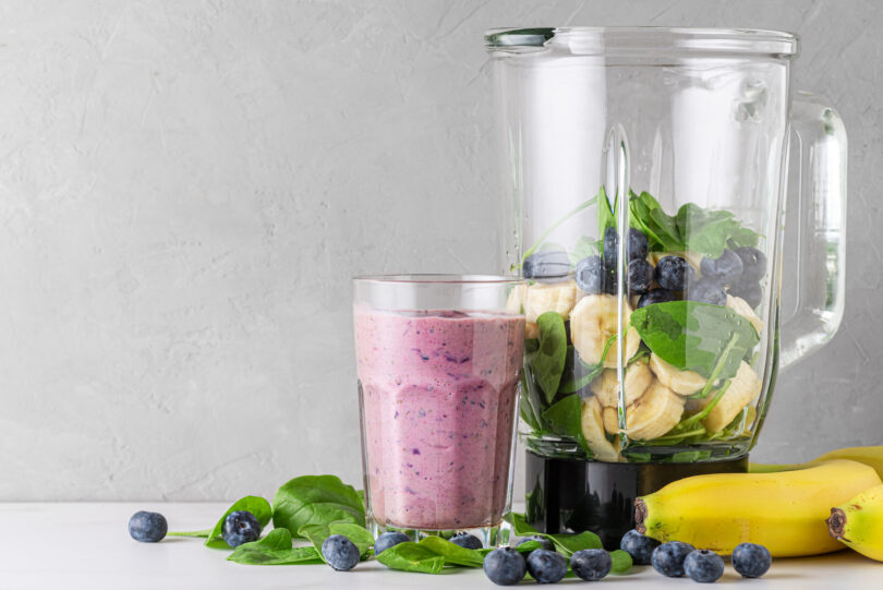 Photo de la recette : Recette smoothie aux myrtilles bananes et épinards