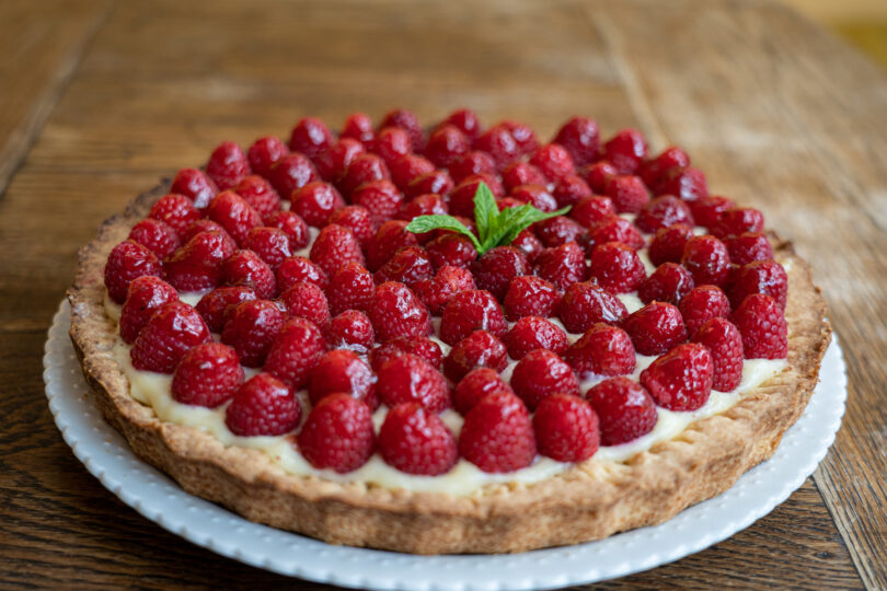 Photo de la recette : Recette tarte aux framboises maison
