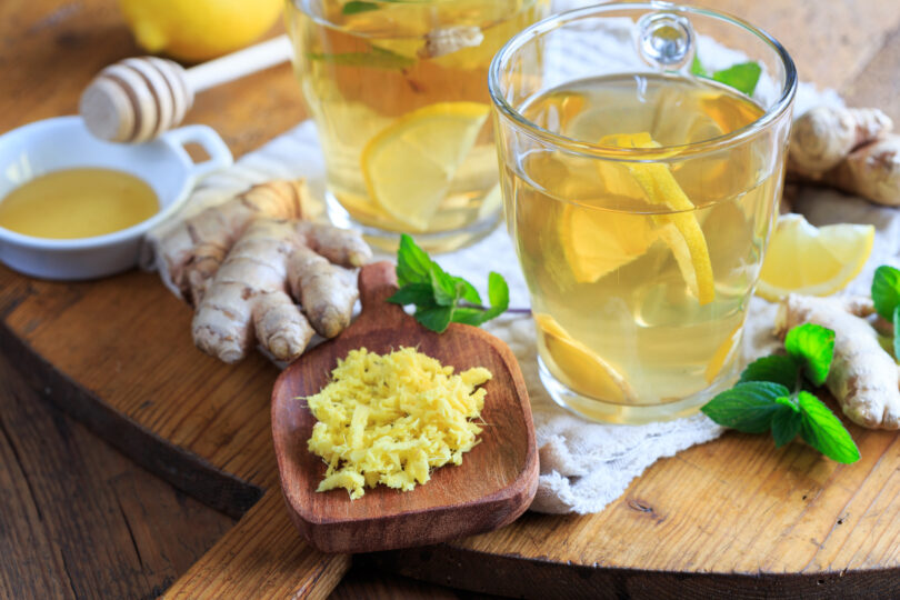 Photo de la recette : Recette thé gingembre à la menthe et citron