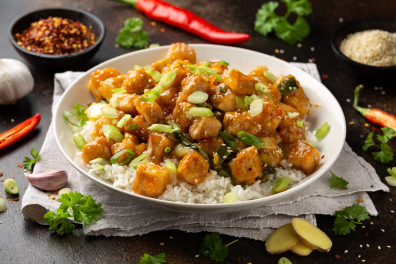 Photo de la recette : Recette tofu général Tso avec riz