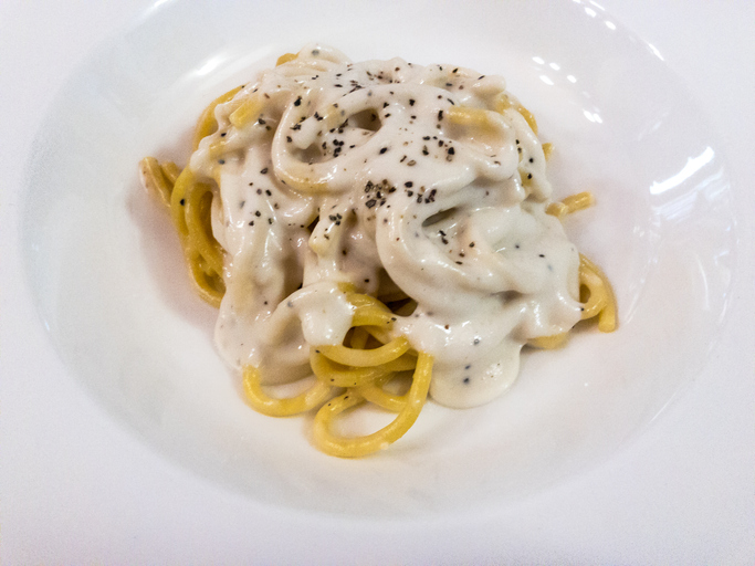 Photo de la recette : Recette bigoli con cacio e pepe