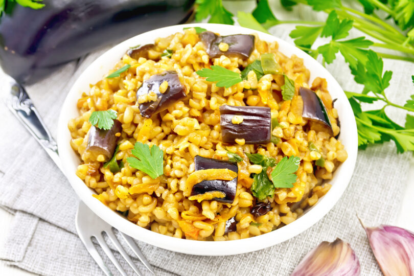 Photo de la recette : Recette du boulgour aux aubergines