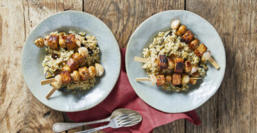 Photo de la recette : Recette de brochettes de tempeh et champignons
