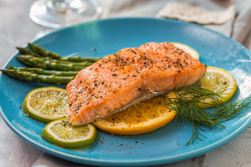 Photo de la recette : Recette darne de saumon aux asperges vertes