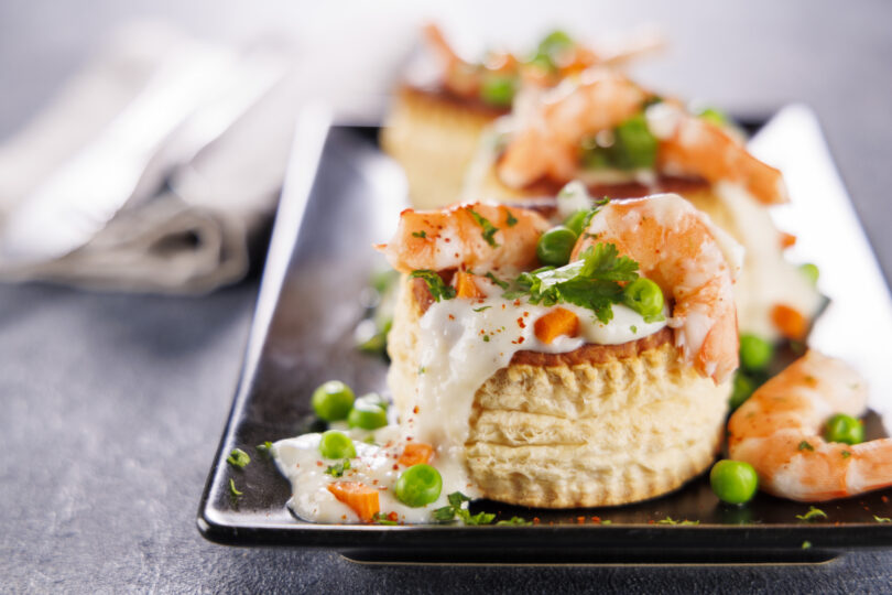 Photo de la recette : Recette feuilleté à la crevette et petits légumes