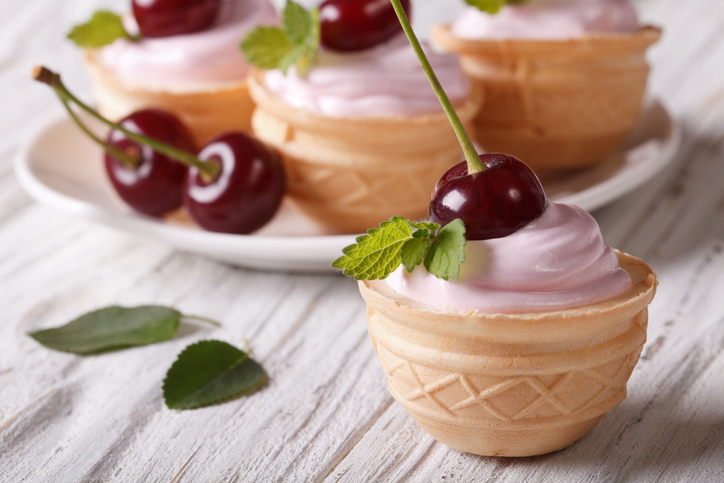 Photo de la recette : Recette de gaufrettes à la crème de cerise