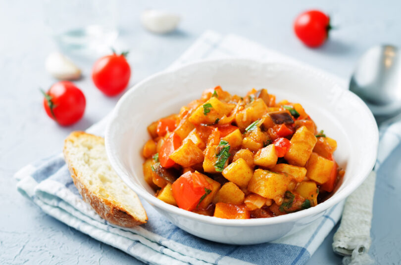 Photo de la recette : Recette goulasch de poivrons et aubergines