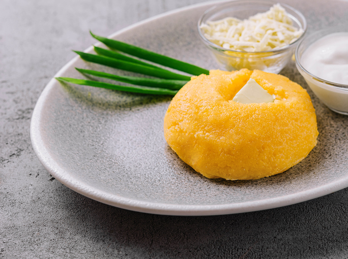 Photo de la recette : Recette polenta aux oignons
