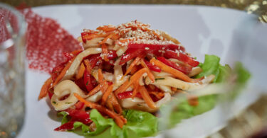 Photo de la recette : Recette de salade au poivrons rouges aux calamars