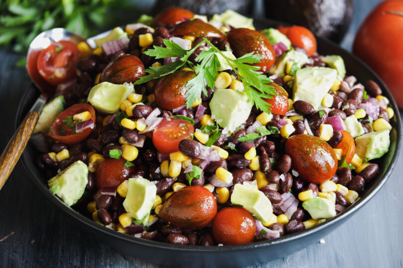 Photo de la recette : Recette d'une salade mexicaine aux haricots rouges et noirs