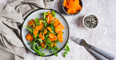 Photo de la recette : Recette d'une salades aux patates douces rôties et roquette