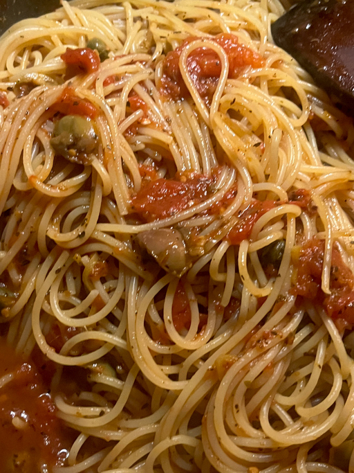 Photo de la recette : Recette spaghetti putanesca frais