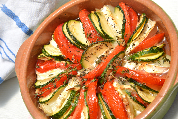 Photo de la recette : Recette du tian de légumes courgettes et tomates